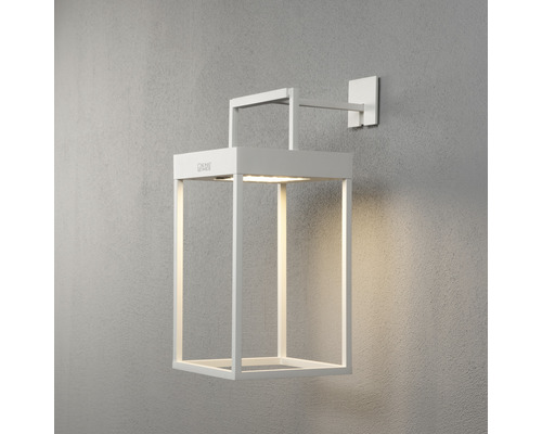 Weiße würfelförmige Wandleuchte aus Metall