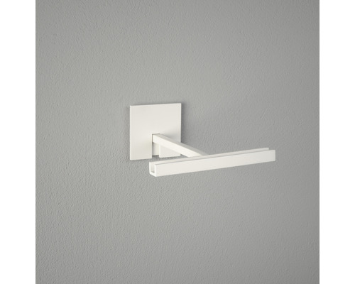 Weiße Wandleuchte mit quadratischer Halterung und rechteckigem Leuchtenarm