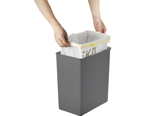 EKO Madison Abfalleimer 50 Liter – Edelstahl Grau, Fingerabdruckresistent, Mit Trittpedal & Dämpfer