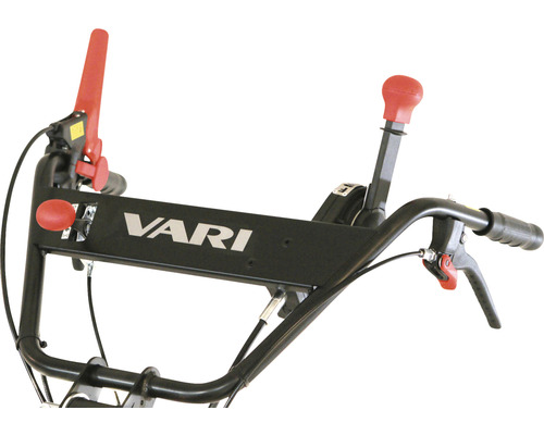 Detailansicht des Bedienelements einer Gartenfräse von Vari