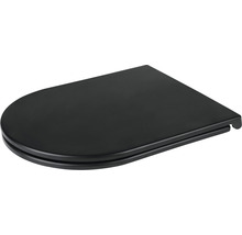 Schwarzer Toilettensitz in D-Form aus Duroplast