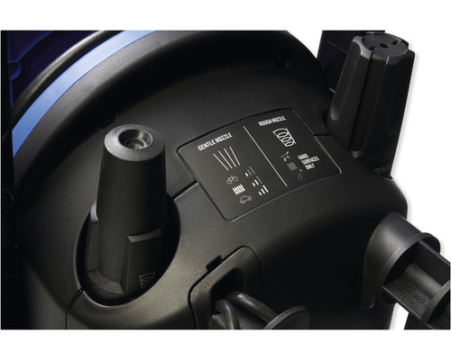 Düse für Hochdruckreiniger mit Symbolen für sanfte und grobe Reinigung