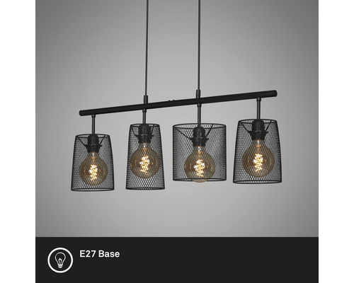 Hängelampe mit vier Leuchten und E27 Fassung