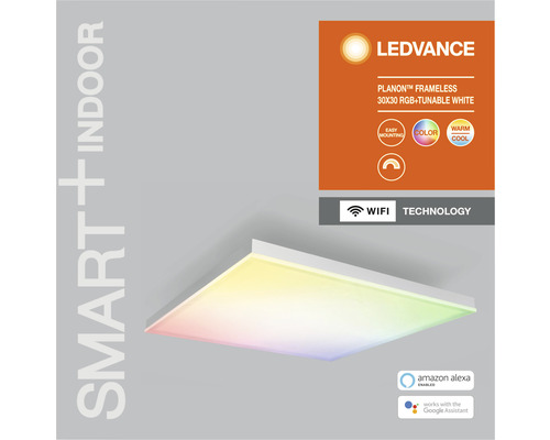 Rahmenloses LED Panel 20W 1500 lm 3000- 6500 K + RGBW 30x30 cm Smart+ WiFi + Nachtlichtfunktion Rahmenloses LED Panel 20W 1500 lm 3000- 6500 K + RGBW 30x30 cm Smart+ WiFi + Nachtlichtfunktion