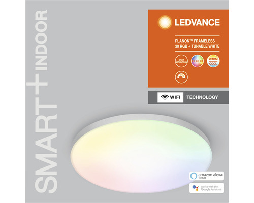 Rahmenloses LED Panel 20W 1600 lm 3000 K RGB Farbwechsel Ø 30 cm Smart+ WiFi + Nachtlichtfunktion Rahmenloses LED Panel 20W 1600 lm 3000 K RGB Farbwechsel Ø 30 cm Smart+ WiFi + Nachtlichtfunktion