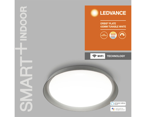 LEDVANCE Orbis Plate 430 Millimeter Tunable White Deckenleuchte für den Innenbereich mit WLAN Funktion