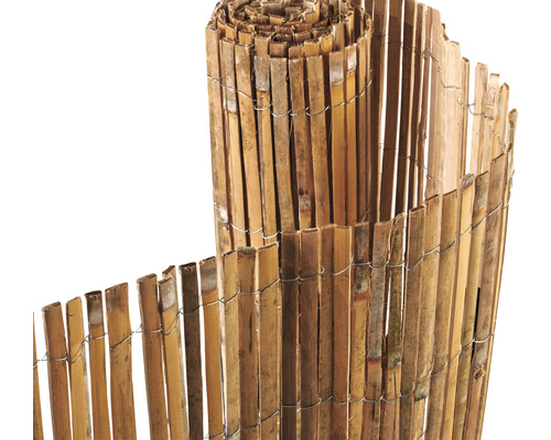 Sichtschutzmatte Konsta Bambus Halbschale 3 x 0,9 m Bambusmatte aufgerollt als Sichtschutz