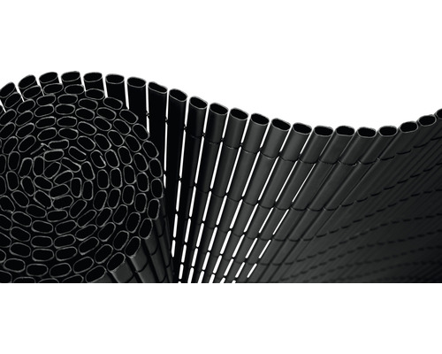 Sichtschutzmatte Konsta PVC ovalförmig 3 x 0,9 m anthrazit Bambusmatte als Sichtschutzrolle