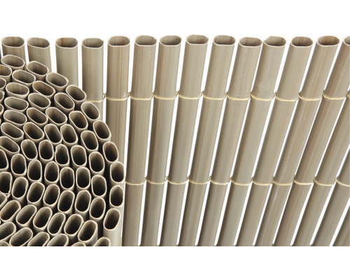 Sichtschutzmatte Konsta PVC ovalförmig 3 x 0,9 m sand strukturiert Blickschutzmatte aus Kunststoffrohren
