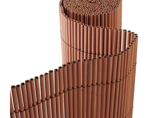 Sichtschutzmatte Konsta PVC Premium Hohlkammer 3 x 1,5 m braun Bambusmatte als Sichtschutz für den Garten