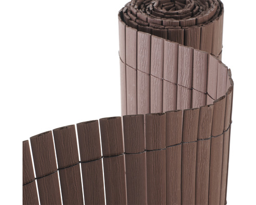 Sichtschutzmatte Konsta PVC Vollmaterial 3 x 0,9 m braun Blickdichtes Sichtschutzelement aus Kunststoff im aufgerollten Zustand