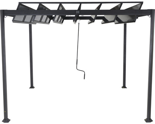 Pergola mit verstellbarem Lamellendach und Kurbel