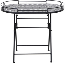 Ovaler Klapptisch mit Mosaikplatte und Metallgestell