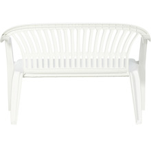 Weiße Gartenbank aus Kunststoff