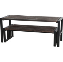 Holz Pflanztisch mit zwei Ebenen und Metallgestell für den Garten