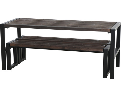 Holz Pflanztisch mit zwei Ebenen und Metallgestell für den Garten