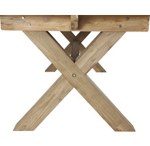 Tischbein aus Teakholz mit Kreuzstruktur