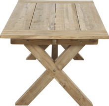 Gartentisch aus Holz mit gekreuzten Beinen