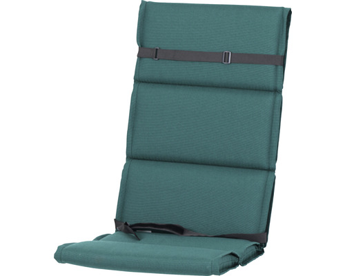 Grüner Bootsstuhl mit Rückenlehne und Befestigungsband