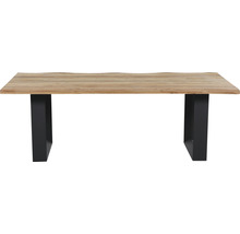 Esstisch mit Platte aus Massivholz und Metallbeinen
