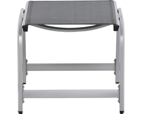 Fußhocker aus Aluminium mit Stoffbezug