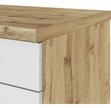 Held Möbel Winkelküche mit Geräten Sorrento 210 cm Frontfarbe weiß matt Korpusfarbe eiche zerlegt-thumb-12