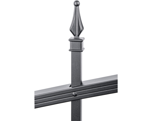 Detailansicht eines Zaunelements mit Zierspitze