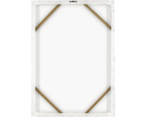 Rückseite einer Leinwand mit Holzrahmen