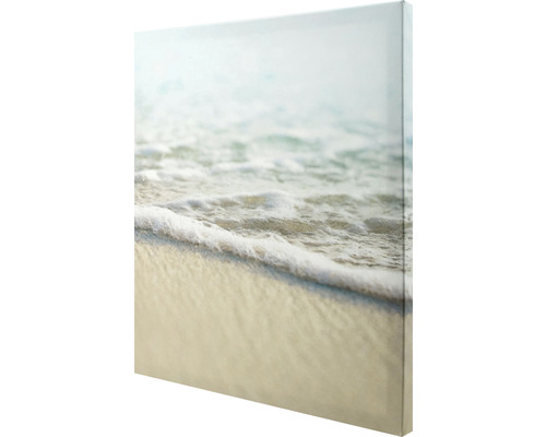 Nahaufnahme einer Leinwand mit einem Strandmotiv