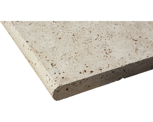 Travertin Fensterbank mit abgerundeter Kante