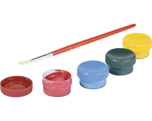 Wasserfarben und Pinsel für Kinder