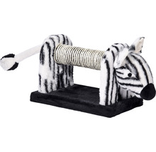 Katzenkratzbaum im Zebra Design mit Sisalstamm und Plüschbezug