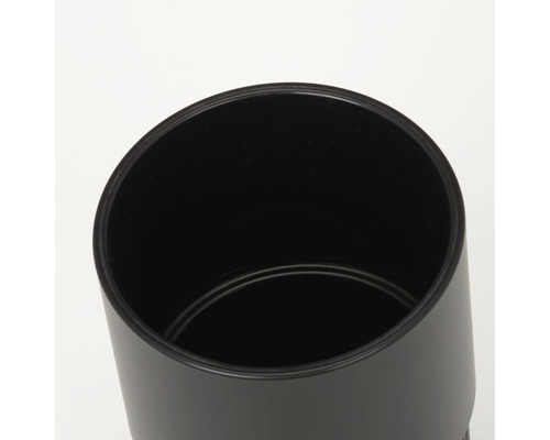 Schwarzer Pflanztopf aus Kunststoff