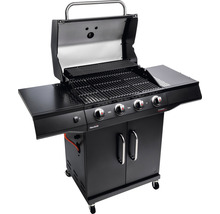Grillwagen mit vier Brennern, Grillrosten, Deckelthermometer und Seitenablagen