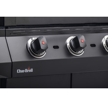 Char-Broil Logo auf einem Grill mit Drehreglern