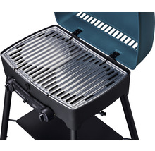 Gasgrill mit Grillrost und geöffnetem Deckel