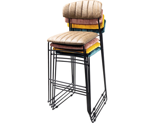 Stapel aus Barhockern mit Metallgestell und gepolsterten Sitzen