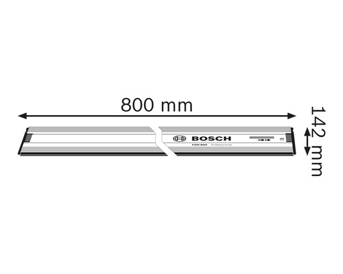Bosch Führungsschiene mit den Maßen 800 mal 142 Millimeter.