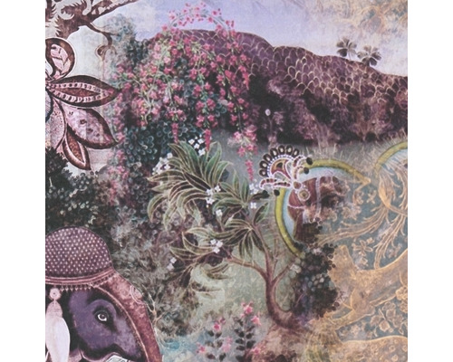 Dekorative Tapete mit Elefanten und Pflanzenmotiven