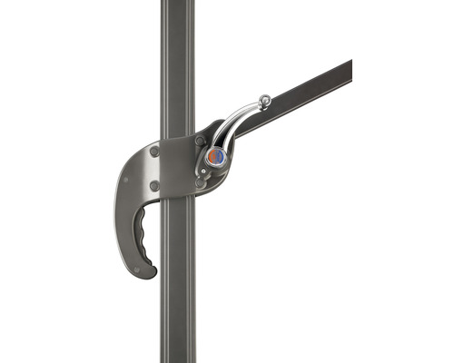 Detailansicht eines Mechanismus zur Verstellung eines Sonnenschirms