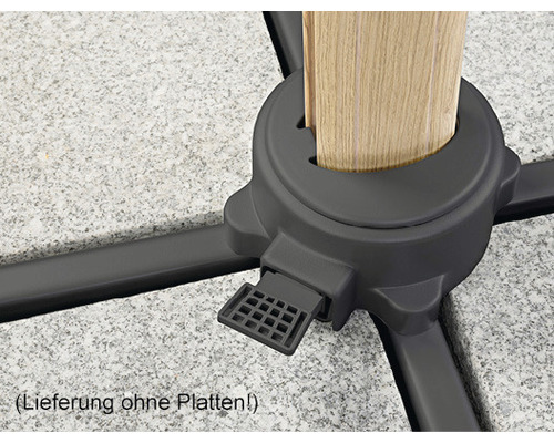 Schirmständerfuß mit Holzpfosten ohne Platten