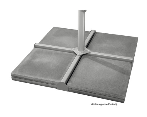 Sonnenschirmständer mit Metallfußkreuz und Betonplatten