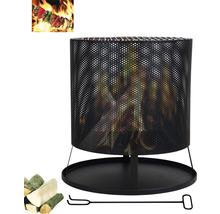 Feuerstelle mit Grillrost, Holz und Schürhaken für den Garten