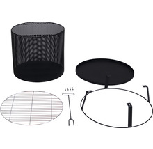 Feuerstelle-Set mit Auffangwanne, Grillrost und Zubehör