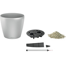 Pflanzkübel Lechuza Classico Premium 60 Kunststoff Ø 60 cm H 55,5 cm silber inkl. Erdbewässerungsystem, Substrat, Wasserstandsanzeiger