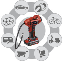Einhell Akku-Luftpumpe mit Anwendungsbeispielen