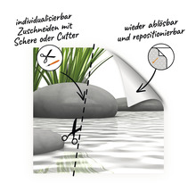 Individualisierbare Folie zum Zuschneiden mit Schere oder Cutter, wieder ablösbar und repositionierbar.