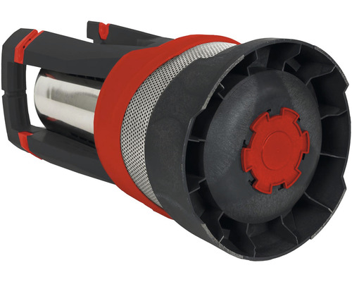 Detailansicht eines Heizlüfters mit Griff und Metallelement