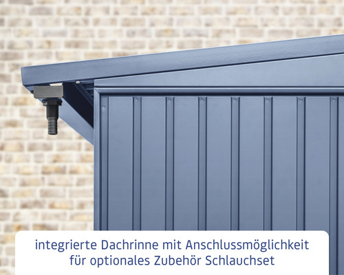 Integrierte Dachrinne mit Anschlussmöglichkeit für optionales Zubehör Schlauchset