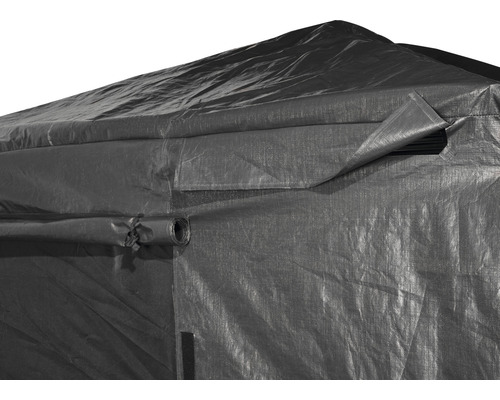 Detailansicht eines schwarzen Partyzeltes